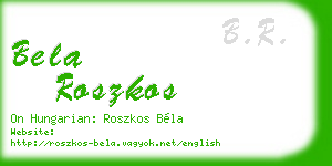 bela roszkos business card